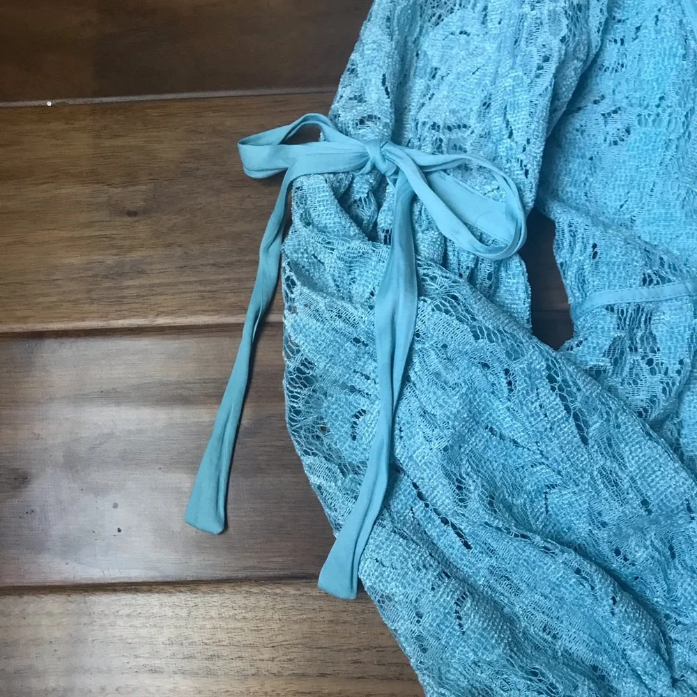 Free People Ruby Crochet Mini Dress Sea Foam M
